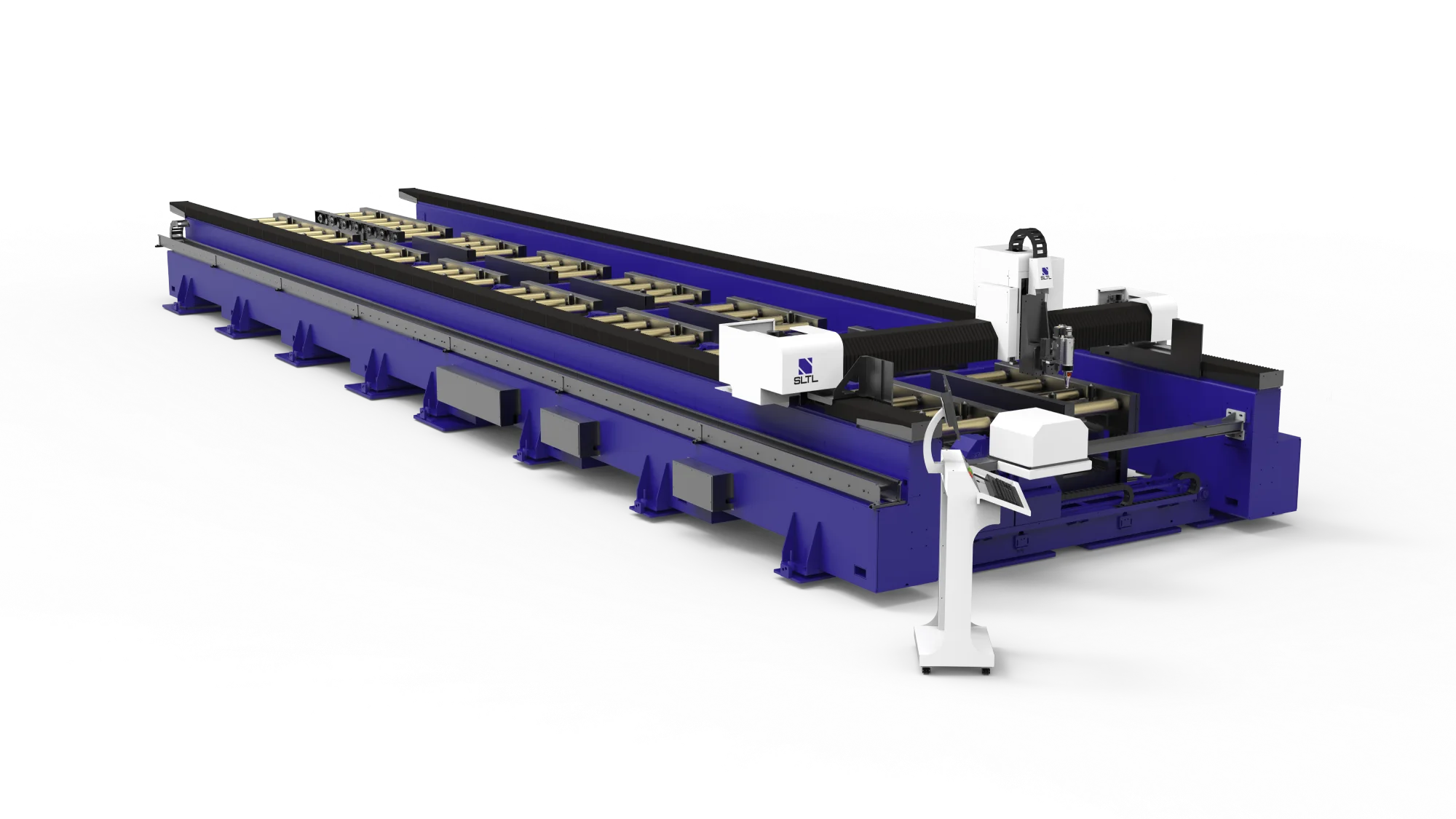 Long Chassis Laser Cutting Machine configuration in action